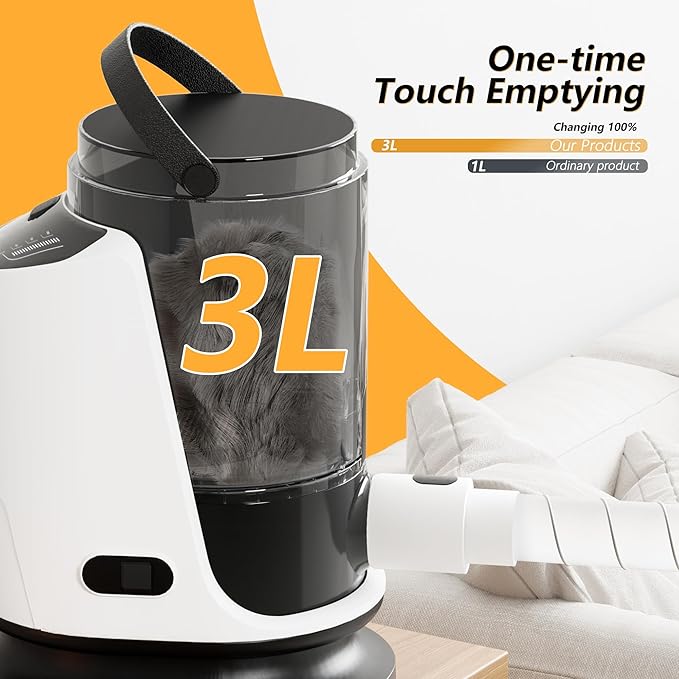 FOTING 8 in 1 Dog Grooming Vacuum & Dryer Kit, Dog Vacuum for Shedding Grooming with 3L Dust Cup, Touchscreen Adjustable Speed Temperature Control Clippers Brush, Pet Grooming Vacuum for Dogs at Home