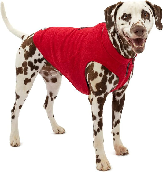 Kurgo Core Dog Sweater, Knit Dog Sweater with Fleece Lining, Cold Weather Pet Jacket, Zipper Opening for Harness, Adjustable Neck, Year-Round Sweater for Large Dogs (Heather Red, X-Large)