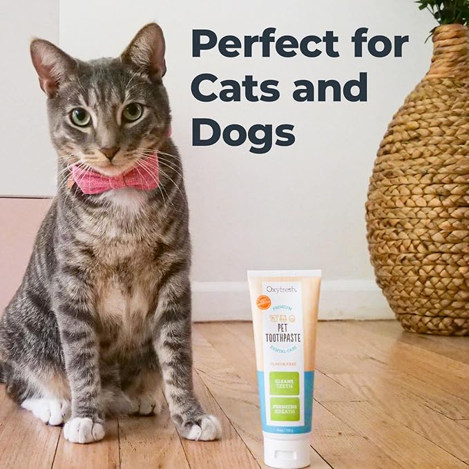 Oxyfresh Premium Cat & Dog Toothpaste - Best Teeth Cleaning Gel Helps Fight Plaque, Tartar and Extreme Bad Cat & Dog Bad Breath - Vet Approved Pet Dental Care Toothpaste - 4oz
