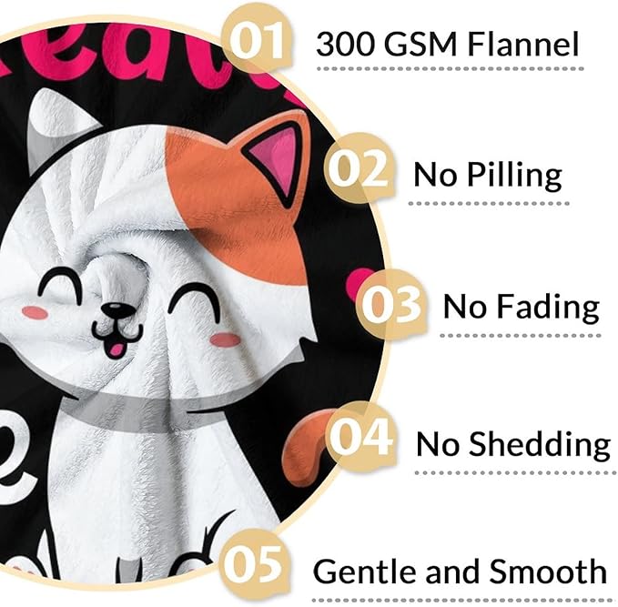 Cat Blanket Gifts - 50"x60" Cute Throw Blanket for Adults Kids - Pink Soft Plush Throws for Bed, Couch & Travel
