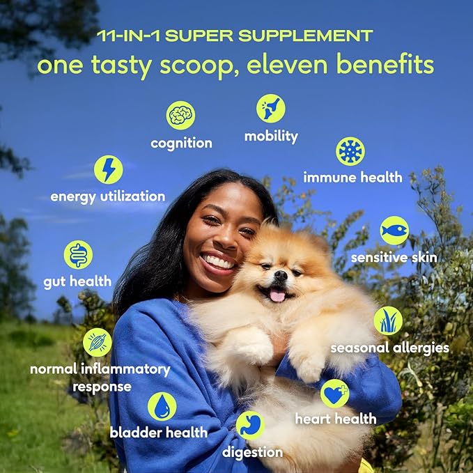 Native Pet Dog Vitamins & Supplements - 11-in-1 Vitamin Powder for Dog Food Topper - Collagen, Glucosamine, Probiotics, Omega & More- Supports Healthy Gut, Mobility & Overall Health - 90 Scoops