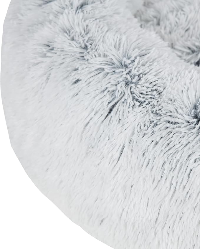 Best Pet Supplies Dog House Bed Crate Mat Tent Indoor Round Soft Plush for Small, Medium, and Large Breeds - Light Warm Gray, 24 x 24 x 7