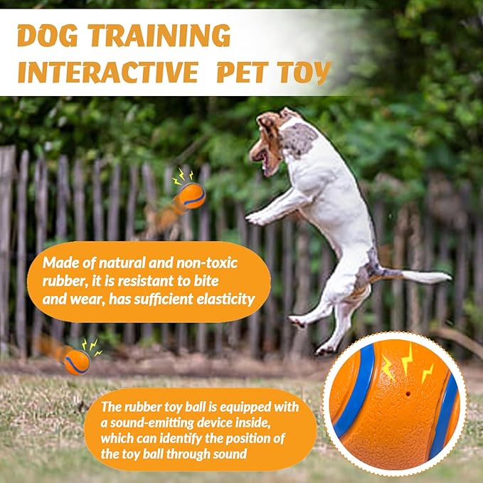 Natural Rubber Sound-Sounding Sog Toy Balls,Dog Toy Ball, with a Groove Design That is Resistant to Bites, Has a High Bounce, Dog Training Interactive Pet Toy, Relieving Pet Anxiety,（small size）2Pack