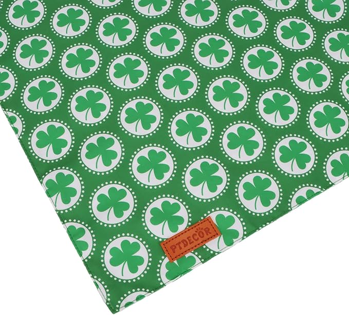 PTDECOR St.Patrick's Day Dog Bandana,Green Shamrock Reversible Holiday Dog Scarf, Multi Size, Triangle Irish Bandanas for Large and Extra Large Pets (X-Large)