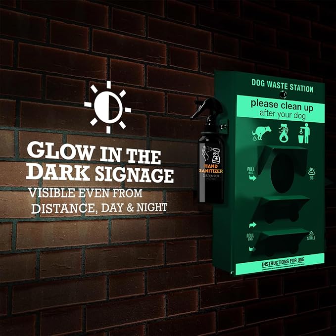 ALAGPRO® Dog Waste Station Bag Dispenser Outdoor Pet Waste Station with Hand Sanitizer Bottle, Dog Poop Station with Free 400 Roll and 200 Pull Waste Bags for Backyard, Park & HOA's