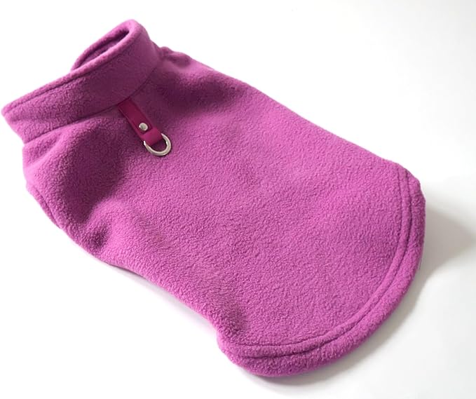 JACKO & CO - Fleece Vest Dog Sweater with Leash Ring - Soft, Warm & Lightweight Pullover Coat for Small & Medium Dogs, Puppies & Cats - Cozy Fall/Winter/Spring Pet Jacket (Purple, Large 10-16lbs)
