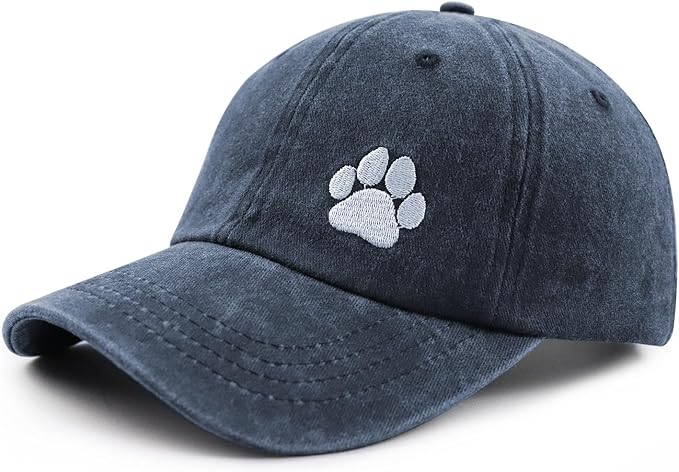 Dog Paw Hat for Men Women, Funny Adjustable Cotton Embroidered Dog Lovers Baseball Cap