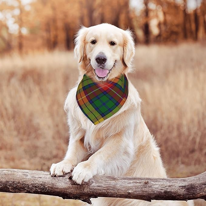 Scots Style Clan Buchanan Tartan Plaid Dog Bandana Scarf Triangle Bibs Pet Accessories Cat Kerchief