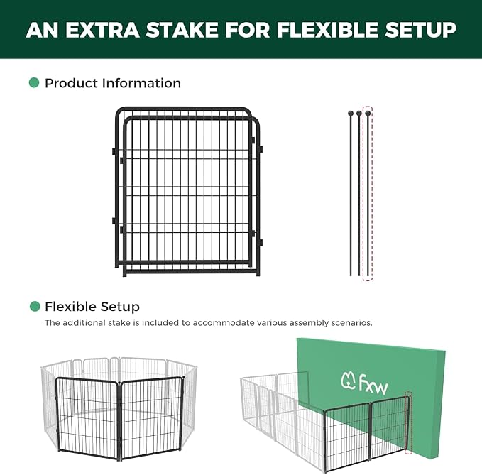 FXW Homeplus Unleashed Indoor Dog Playpen - Stress-Free and Safe Play, Heavy Duty 32 Inch 2 Panels Dog Pen for Small and Medium Dogs, Black│Patented