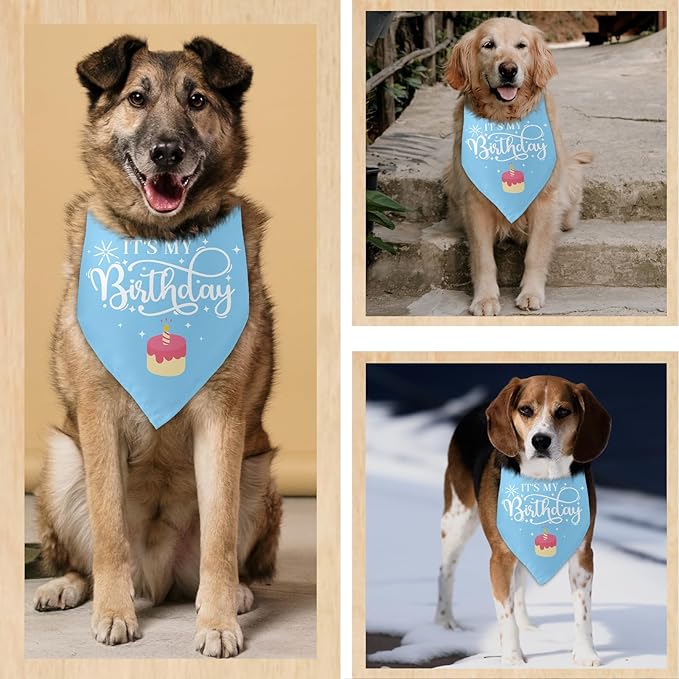It's My Birthday Dog Bandanas Dog Birthday Bandana Boy Girl Birthday Bandana for Dogs Puppy Birthday Photo Prop Accessories for Pet Lovers Owner Gift
