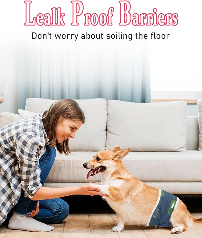 3PCS Male Dog Diapers, Premium Belly Bands for Male Dogs, Belly Band Dog Diaper,Comfortable Leak Proof Doggie Wraps with High Absorbing, for Untrained, Incontinence, XL