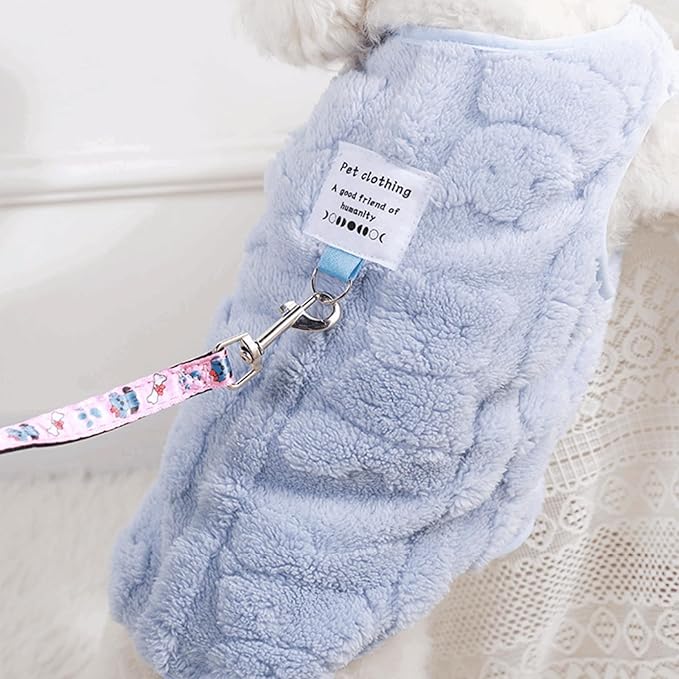 Warm Cat Apparel Cute Fluffy Cat Sweatshirt Cartoon Kitten Winter Coat Pullover Soft Skin-Friendly Knitwear (Small, Blue)