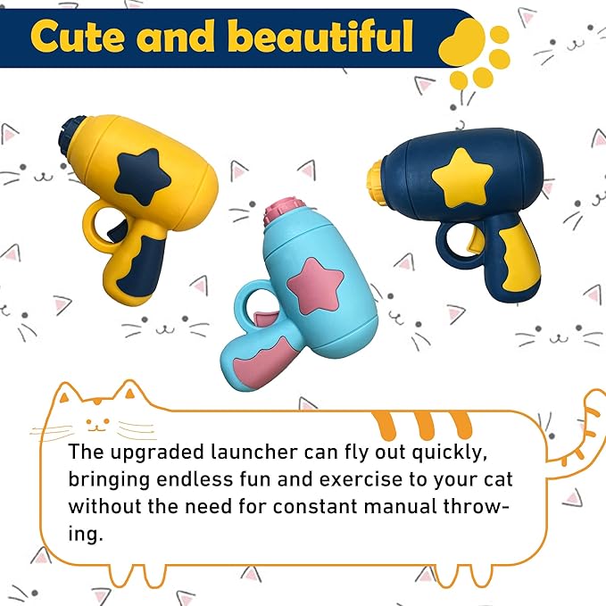 18 PCS Cat Fetch Toy with Colorful Flying Propellers Set, Cat Playing Tracking Interactive Toys for Kitten Chasing Training Hunting