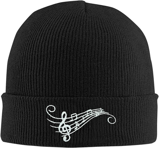 Fish Embroidery Beanie Hat Winter Warm Knit Cuffed Skull Cap for Women Men
