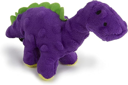 goDog Just For Me Dinos Bruto Squeaky Plush Dog Toy, Chew Guard Technology - Purple, Mini