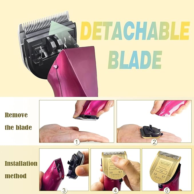 COSYONALL Adjustable Dog Grooming Clipper 5-in-1 Blade Compatible with WAHL Professional Animal Clipper Arco, Bravura, Chromado, Creativa, Figura, and Motion Pet, Dog, and Horse (Gold/1PC)