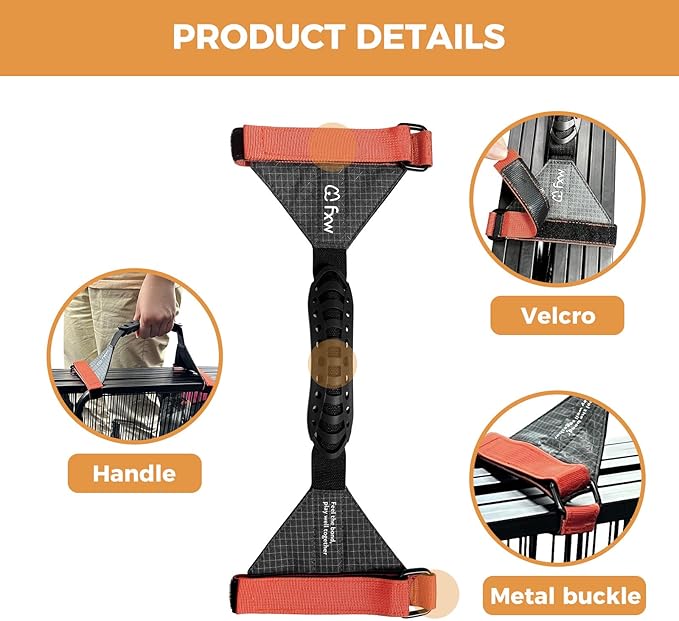 FXW Easy-Carry Straps, Fit 8-Panel of All Heights Dog Playpen, Designed for RV Trips, Orange│Patent Pending