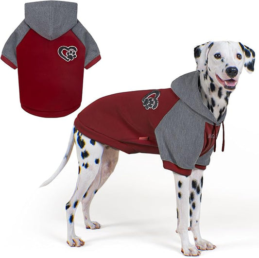 KYEESE Dog Hoodie Stretchy Pets Sweater with Leash Hole Warm Dog Clothes for Large Dogs Pets Coat for Cold Weather Comfort Dogs Winter Coat Pet Clothes with Drawstring Soft Pet Sweatshirt