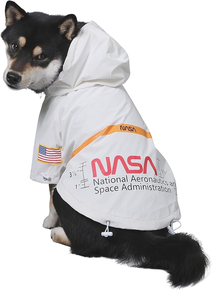 ChoChoCho NASA Dog Raincoats - Reflective Rain Jacket Water Proof, Dog Stylish Streetwear Outfit for Small Medium Large Puppies & Cats (White, 4XL)