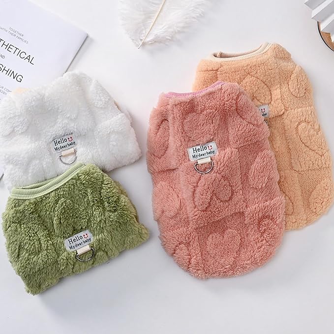 Warm Cat Apparel Cute Fluffy Cat Sweatshirt Cartoon Kitten Winter Coat Pullover Soft Skin-Friendly Knitwear (Large, Green)