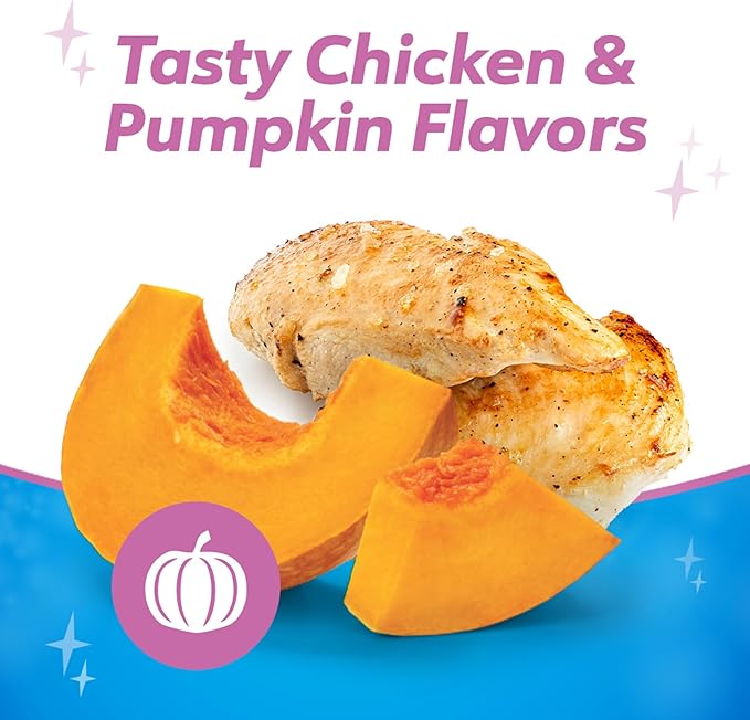 Dentalife Plus Digestive Support Dog Treats for Small and Medium Dogs 20-40 lbs., Cleans Teeth, Freshens Breath, & Supports Healthy Gut, Chicken & Pumpkin Flavor, 6 oz., 8 Chews - 6 oz. Pouch