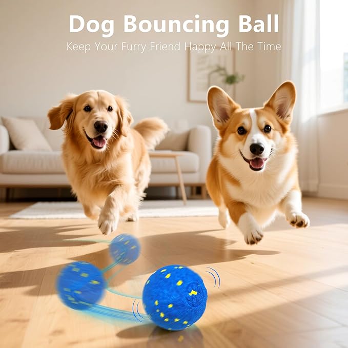 Interactive Dog Toy Ball, Smart Electric Ball - Automatic Bouncing Rolling Moving Jumping Vibrating - 3 Modes Water Resistant Balls for Medium Large Dogs - Chase Pet Toys to Keep Them Busy