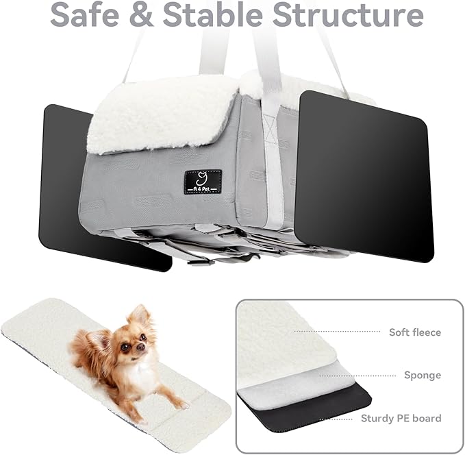 Center Console Dog Car Seat for Small Dogs Under 12 lbs – Secure Booster Seat with Safety Tether, Fits Most Cars & SUVs, Soft Washable Cushion, Portable Carrier Ideal for Pet Travel