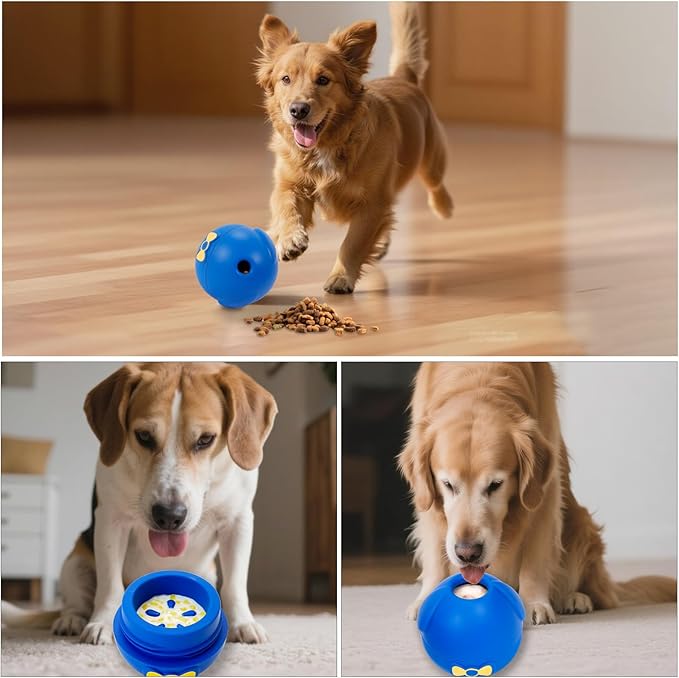 Yipetor Interactive Treat Dispensing Dog Toy, Large 3IN1 Frozen Dog Enrichment Toy, Tough Rubber Chew Ball Dog Puzzle Toys for Large Medium Breeds - Keep Them Busy/Anxiety Relief/Feeding Slow