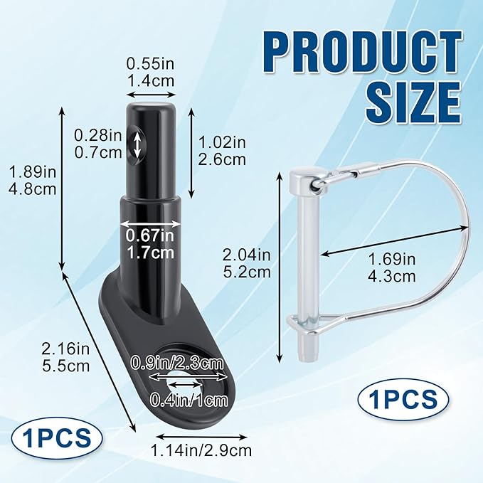 Bike Trailer Hitch, 12 mm Bike Trailer Hitch Connector with Locking Pin, Steel Bike Trailer Attachment Coupler, Glossy Bicycle Adapter for Luggage Dog Pet Cargo Trailer - 1 Set