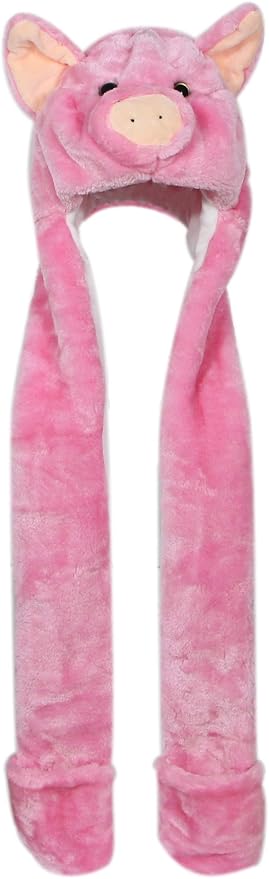 Plush Novelty Animal Hat: One Size Fits All Adults & Children/Soft, Warm Beanie Hat