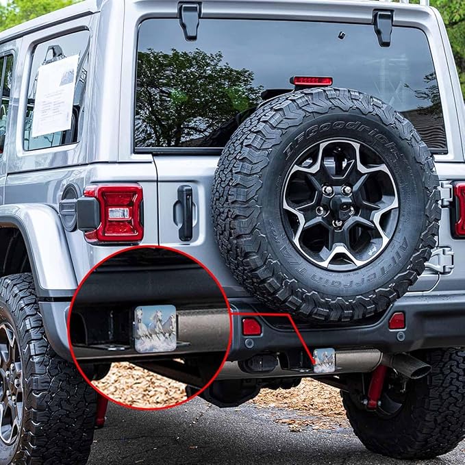 Horse Tow Trailer Hitch Cover Plug Insert - Running Horse Receiver Compatible With Most Auto Cars Trucks for 2 Inch Receivers - White Horses Ocean Sea Design