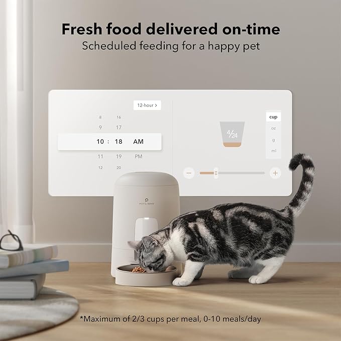 PETLIBRO Automatic Cat Feeder, WiFi Automatic Cat Food Dispenser Rechargeable Battery-Operated with 30-Day Life, AIR Pet Feeder for Cat & Dog, Timed Cat Feeder 1-6 Meals Control, 2L Auto Cat Feeder