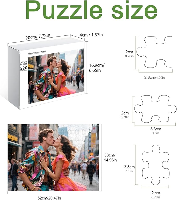 Custom Photo Puzzle, Personalized Jigsaw Puzzle 520 Pieces, Custom Puzzle Gift for Family, Pet, Wedding, Birthday, Christmas (520-horizontal)