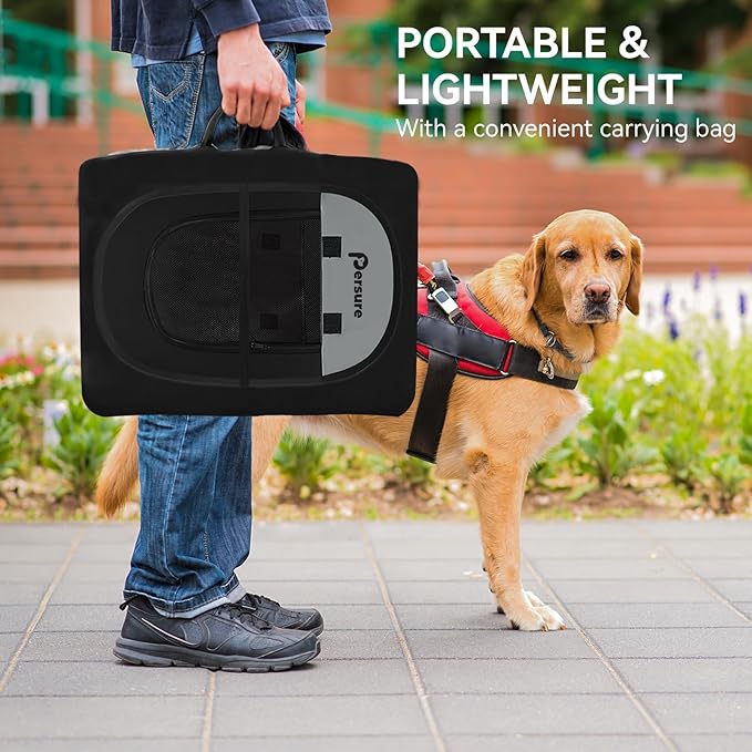 Dog Cat Playpen Indoor Outdoor for Puppy Pet Dogs Cat Travel and Recovery After Surgery, Dog Enclosure Tent Crates Cage, Portable Pop Up Dogs Kennel with Carrying Case (Dark Grey, Medium)