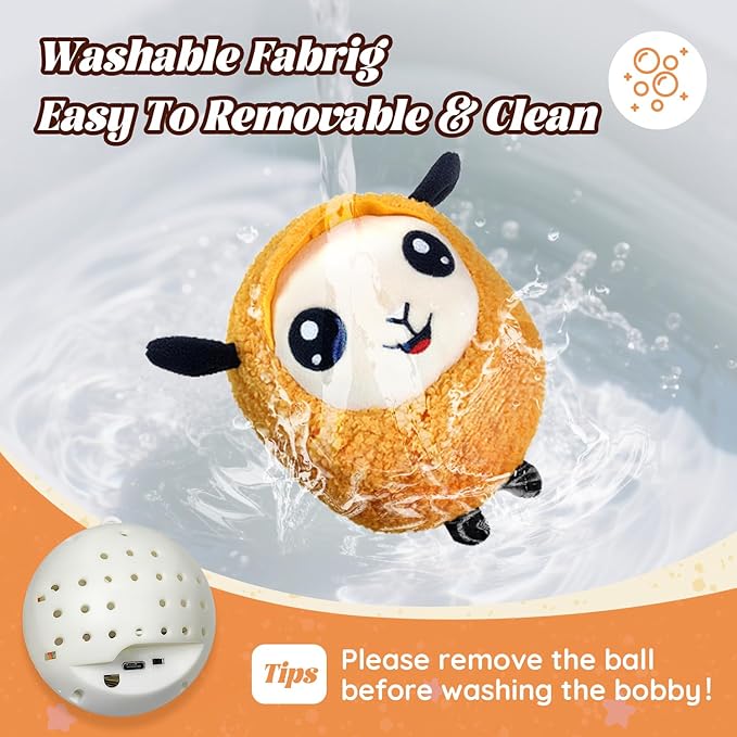 Interactive Moving Dog Toys, 2025 Upgraded Jumping Squeaky Moving Dog Ball, Rechargeable Plush Chew Toys for Small/Medium/Large Dogs to Keep Them Busy (Sheep)