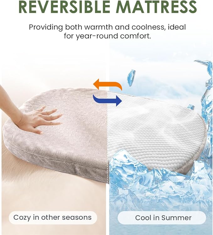 Orthopedic Dog Bed for Medium Size Dogs, Chew-Resistant Pet Sofa Bed with Egg Crate Foam, 4-Sided Bolster, Removable Washable Cover & Anti-Slip Bottom, Medium Olivine