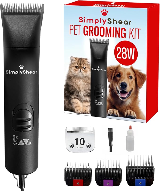Premium Dog Clippers for Grooming, High-Performance 2-Speed Corded Shears, Quiet and Reliable Grooming Kit for Dogs and Cats, SS100
