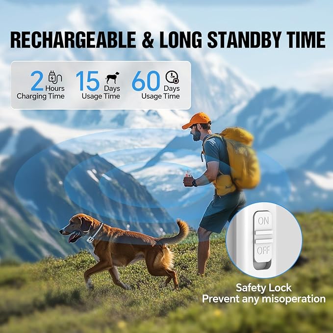 Dog Shock Collar with Remote – 3300ft Range, Waterproof & Rechargeable, Adjustable Beep, Shock, Vibration & Ultrasonic Modes, Dog Training Collar for Obedience & Behavior Control, White