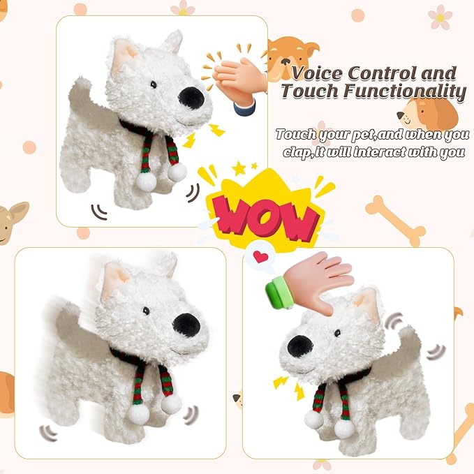 Puppy Toys for Kids, Toy Dogs That Walk and Bark, Walking Dog Toy for Kids with Leash, Interactive Stuffed Puppy with Remote Control, for Girls and Boys Aged 3-7 Year Old