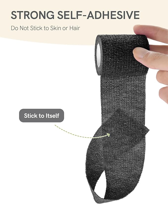 FriCARE Self Adhesive Bandage Wrap, Medical Tape in First Aid Kit, Cohesive Bandages for Wounds Sport Vet, FSA/HSA Eligible, 2 Inches X 5 Yards 6 Rolls, Classic