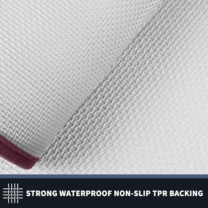 PURRUGS Dirt Trapping Door Mat 32" x 48", Non-Slip/Skid Machine Washable Entryway Rug, Shoes Scraper, Area Rug, Super Absorbent Welcome Mat for Muddy Wet Shoes and Paws, Pink & Burgundy Red