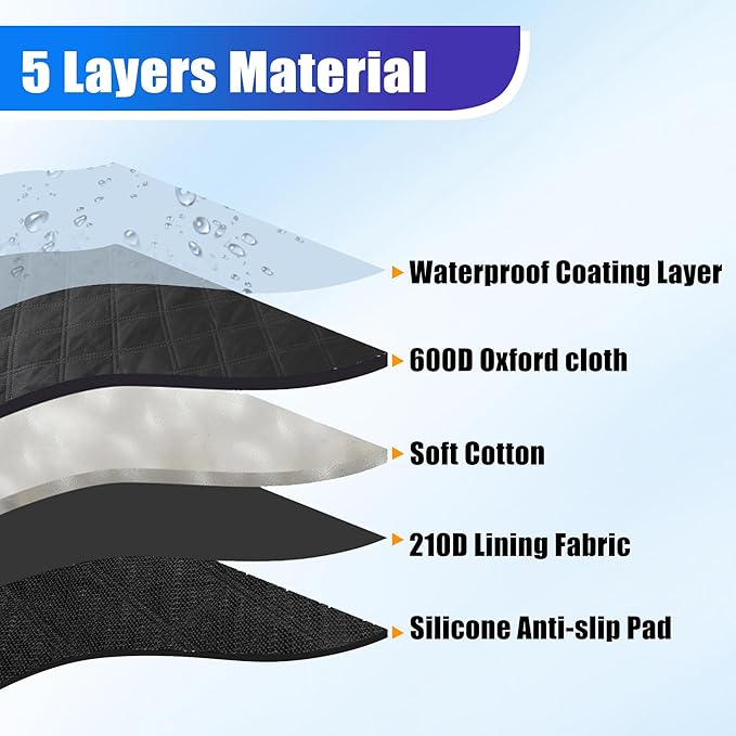 Dog Floor Hammock for Full Size Crew Cab Trucks with Fold Up Seats,Truck Back Seat Cover for Dogs with Door Protection Suitable for Ford/GMC/Chevrolet/Toyota/RAM Trucks(Black)