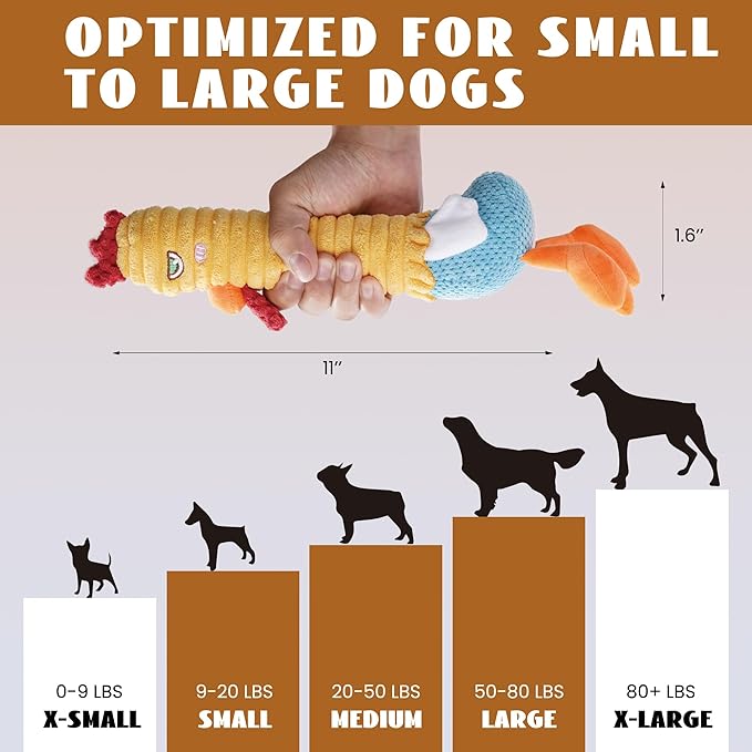 Nocciola 3 in 1 Rip and Reveal Chicken Dog Toy, Suprise Toys Inside- Durable Stuffed Squeaky Crinkle Chew Animal Toy for Medium Large Breed, Funny Cute Teething Keep Busy Pet Supplies