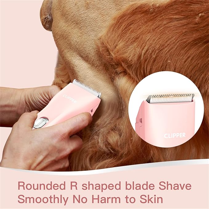 Dog Cat Home Hair Clipper Portable Electric Pet Grooming Kits,Pink,TS006