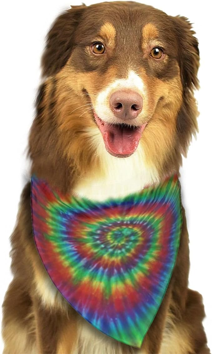 Green Rainbow Yellow Blue Rose Red Tie Dye Dog Bandana Scarf Triangle Bibs Pet Accessories Cat Kerchief