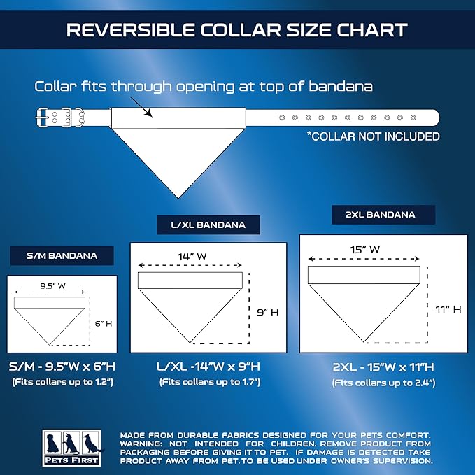 Pets First NFL Seattle Seahawks Reversible Bandana Size XX-Large for Dogs & Cats. 2 Sided Sports Bandana, Premium Embroidery Team Logo, Many NFL Teams Available