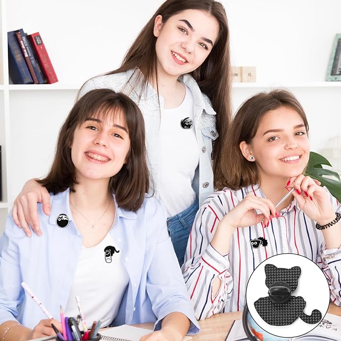 7 Pcs Enamel Pin Funny Reading Animal Brooch Alloy Cute Cartoon Lapel Pins Cat Clip Decoration Badges for Backpacks Clothes Jackets Bags Hat