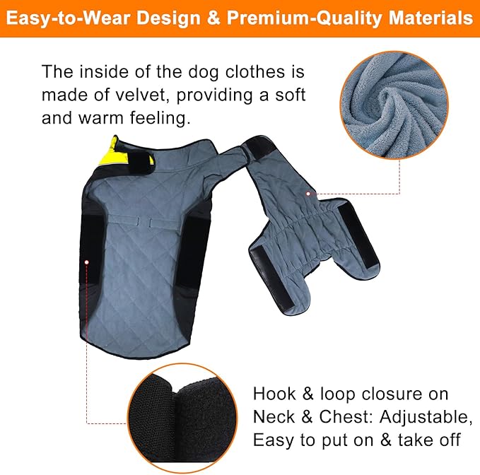 Warm Dog Winter Coat, Gimilife Dog Sweater Dogs Cold Weather Coats Waterproof Apparel Clothes Pet Jacket Padded Vest Outfit for Puppy Small Medium Large Dogs