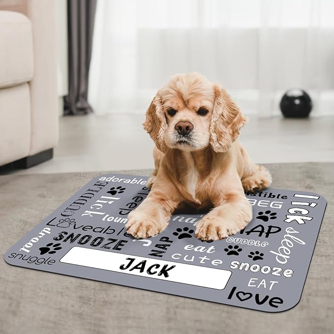 Personalized Dog Cat Food Mat Non-Slip Custom Dog Feed Placemat Water Absorbent Customized PU Mats for Pet Food and Water-Style3