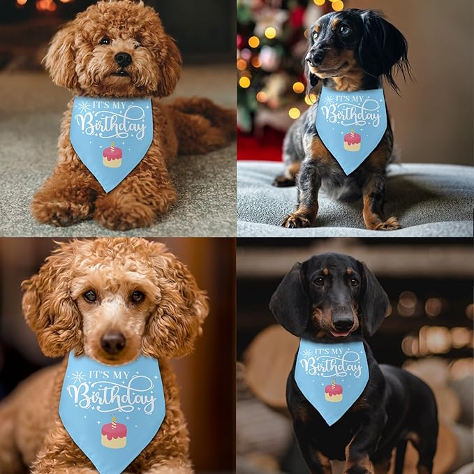 It's My Birthday Dog Bandanas Dog Birthday Bandana Boy Girl Birthday Bandana for Dogs Puppy Birthday Photo Prop Accessories for Pet Lovers Owner Gift